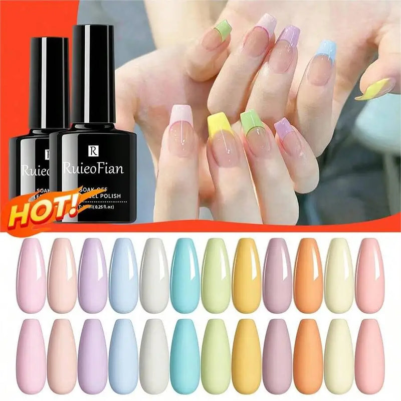 12 Macaron Gel Esmalte Primavera Verão Nail Art Gel Verniz